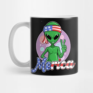 Alien Merica USA 4th Of July Fourth Patriotic Mug